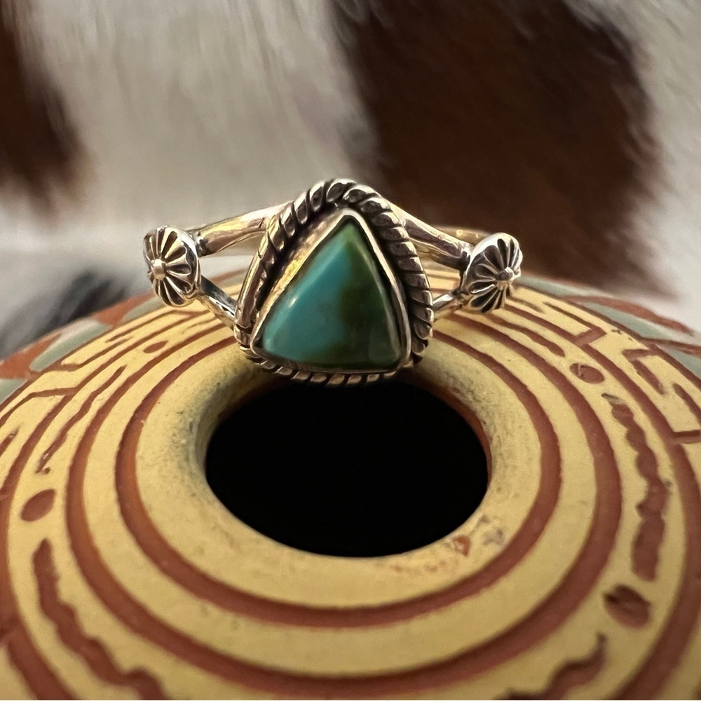 ❤️ Sonoran Gold Turquoise 7.75 Size Ring 925 Southwestern Navajo 2.3 Grams - Picture 14 of 14